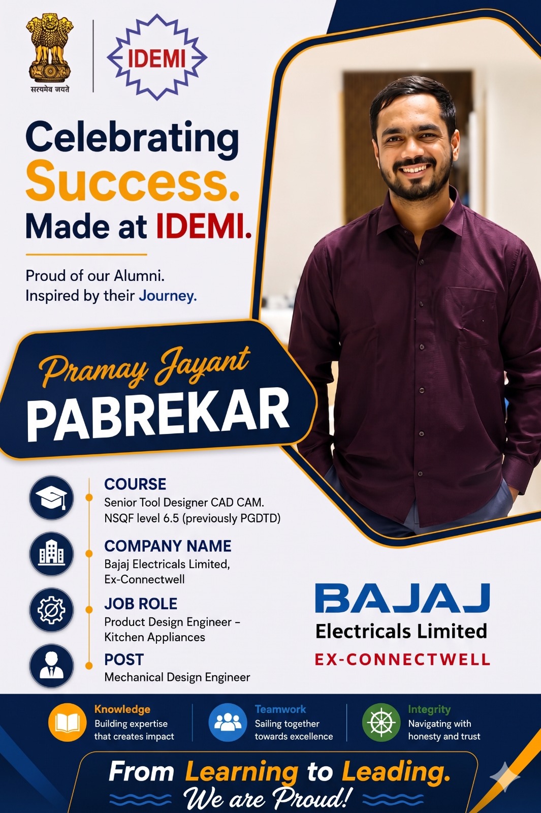 Pramay Jayant Pabrekar - Alumni Success Story